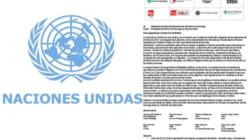 A 72 horas de las elecciones  Piden que Noruega denuncie ante  la ONU que la derecha prepara un fraude electoral y un golpe de Estado en Bolivia